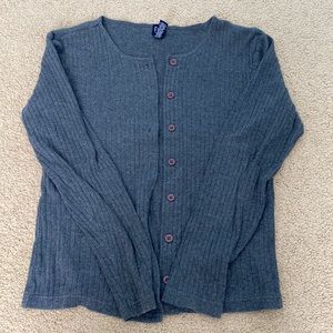 GAP Gray Ribbed Cardigan Sweater